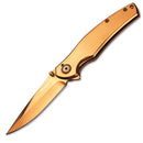 Boker Gold vingervouwzakmes geanodiseerd RVS 440A linerlock
