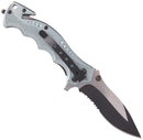 Boker Brand opvouwbaar zakmes Hero grijs RVS 440A aluminium handgreep