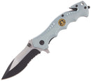 Boker Brand opvouwbaar zakmes Hero grijs RVS 440A aluminium handgreep