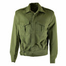 Genuine Greek Army olive blaze Ike jacket made of durable gabardine wool with chest pockets and epaulets.