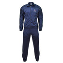 Original French army blue tracksuit with zip-up jacket and elastic cuffs, designed for activewear and sports performance.