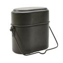 Originele Duitse militaire puinhoopset aluminium 3-delige potdekselcontainer olijf