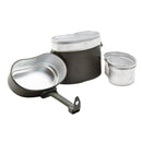 Originele Duitse militaire puinhoopset aluminium 3-delige potdekselcontainer olijf