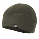 Olive green lightweight fleece watch hat beanie with flat seams for warm outdoor winter use