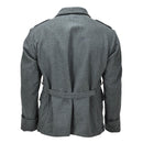 Swiss Military Field Jacket Vintage Buttoned Shoulder Epaulets Wool Gray - GoMilitar