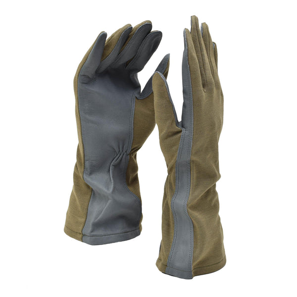 Originele Nederlandse militaire olijfhandschoenen lederen hittebestendige Aramid Warmer Nieuw