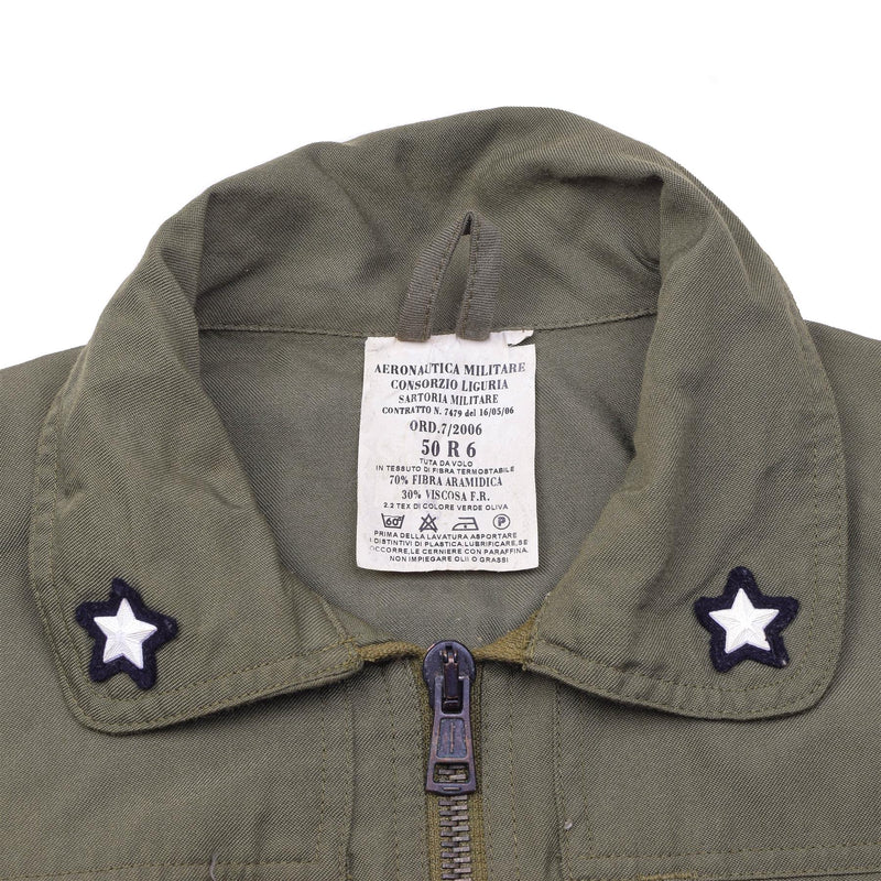 Echt Italiaans leger Coverall Flight Suite Militaire olijf jumpsuit Aramid