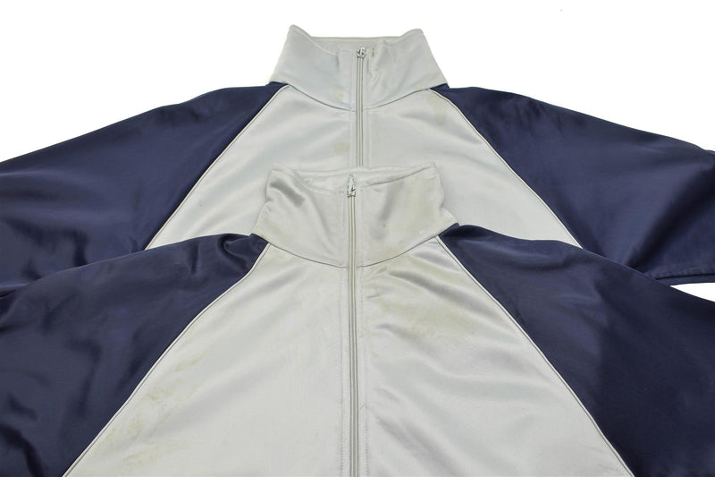 Echte Franse militaire school Sweatshirt sportjack loopt wandelen grijs blauw