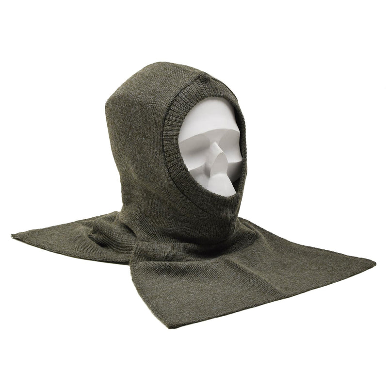 Origineel België militair warme olijfbalaclava hoofddekweer wol rib gebreide nieuw