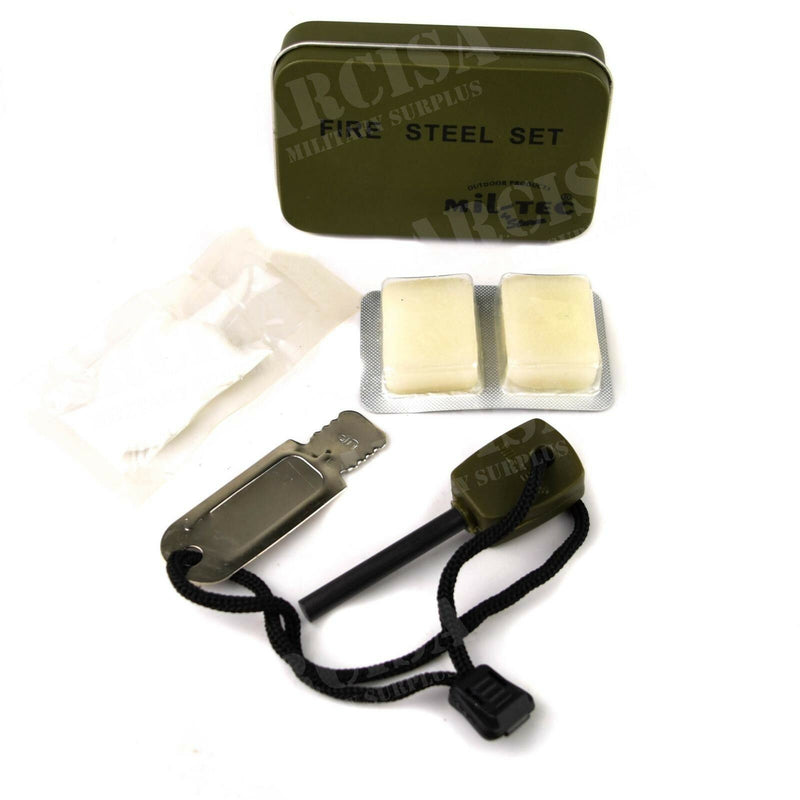 Originele MIL-TEC Fire Starter Kit Survival High Quality Fire Steel Set Boxed