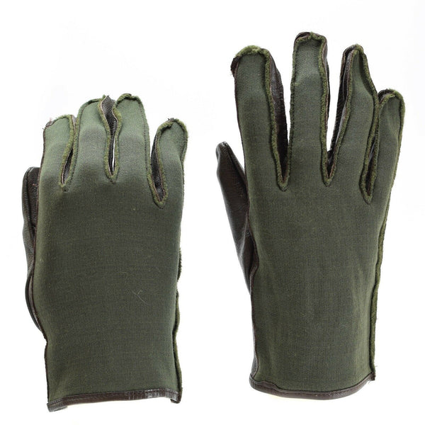 Originele Belgische legergevechtshandschoenen WWII -stijlhandschoenen Nylon Leather Olive Nieuw