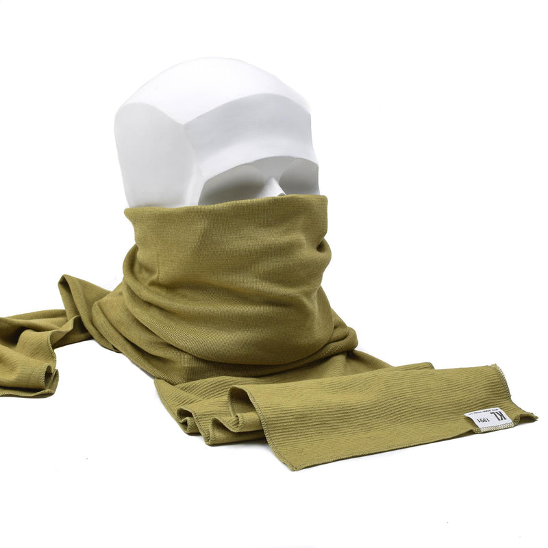 Echt Nederlands leger sjaal kaki militair surplus nek buis merino wol katoen nieuw