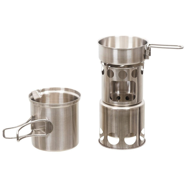 MFH Travel Roestvrij staal kookset Camping Mess Kit Treking wandelpotpan