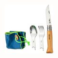 Opinel Picnic+ N°08 Bestekset Zakmes Lepel Vork Camping Beuken