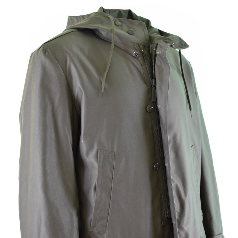 Echt Duits Army Parka Olive Militair Surplus Jacket Lange jas OD Vintage Nieuw