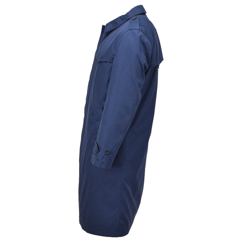 Origineel Nederlandse militaire kwestie heren regenjas gewatteerde voering trenchcoat solide blauw