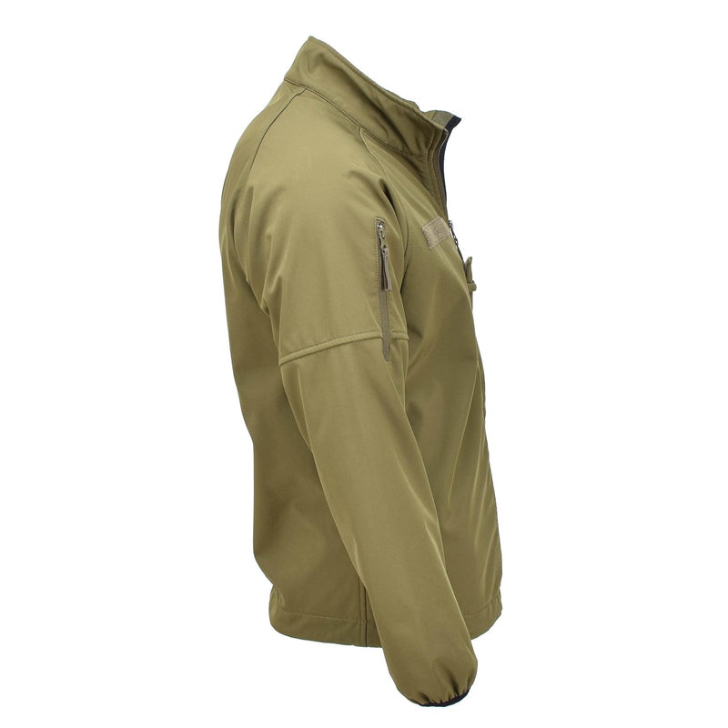 Originele Nederlandse militaire soft shell jas ritssluiting zakken geventileerde oksels olijf