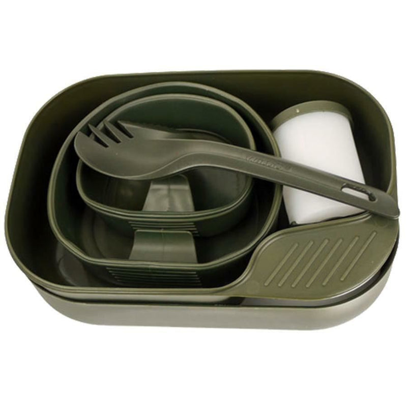 Merk Zweedse Wildo Camp A Box Olive Green Camping Kit Plates Cups Spork Outdoor