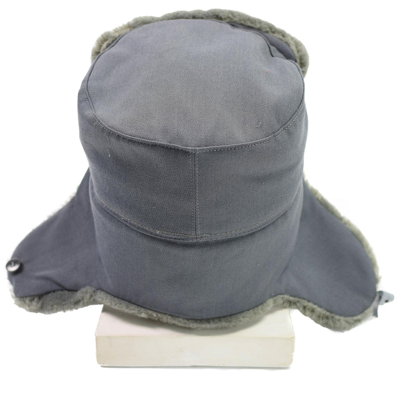 Originele Oost -Duitsland leger officier winterhoed koud weer ushanka faux fur nieuw