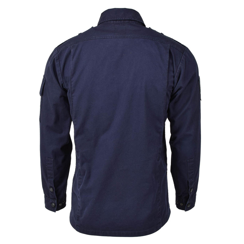 Origineel Nederlands legerjack werkkleding blauw uniform militair shirt met lange mouwen