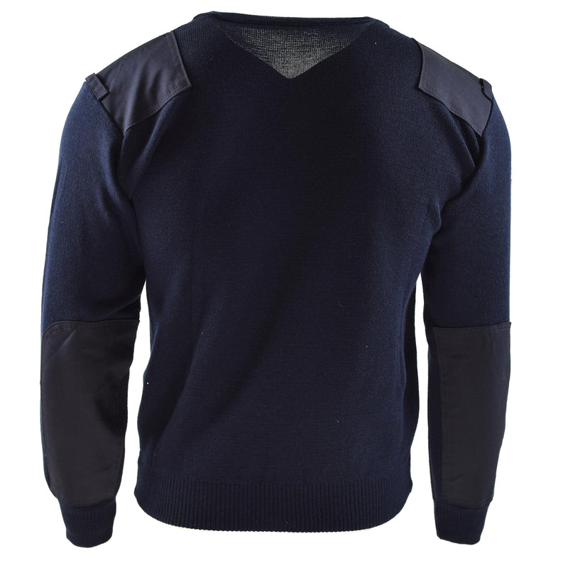 Echte Nederlandse leger trui blauwe jumper militaire pullover ronde nek officier