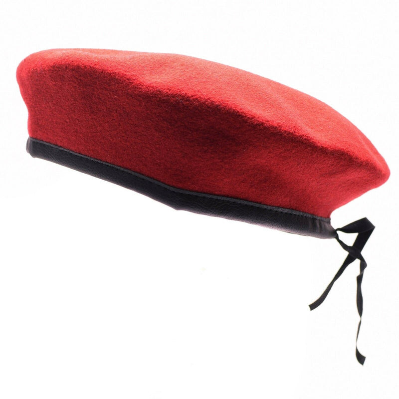 Echt Duits leger Koral Red Beret Militaire hoed Command Cap Wol Kwaliteit Nieuw