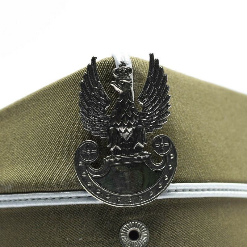 Echt Poolse militaire vizier Hoed Polen Army Officer Peak Eagle Cockade nieuw