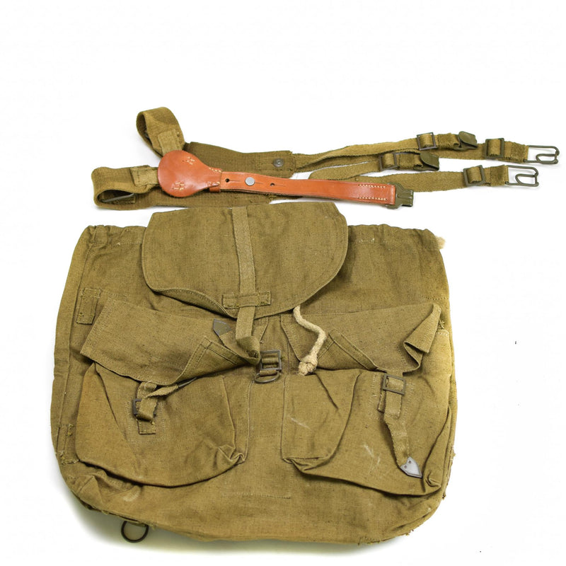 Originele Tsjechische leger Vintage Rucksack met Y -riemen Suspenders M60 canvas tas nieuw