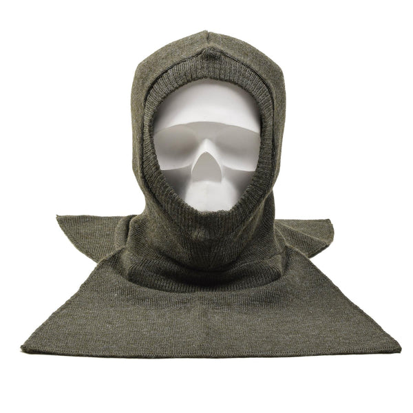 Origineel België militair warme olijfbalaclava hoofddekweer wol rib gebreide nieuw