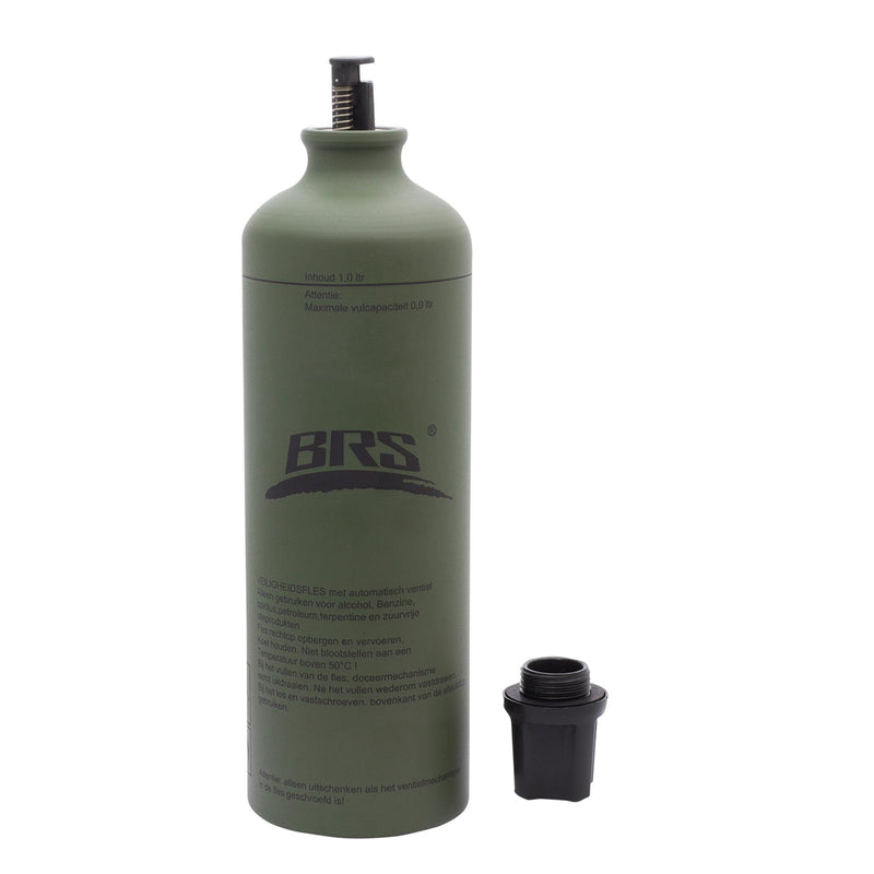 BRS aluminium 1 liter vloeibare brandstoffles lichtgewicht schroef op mondkap olijf nieuw