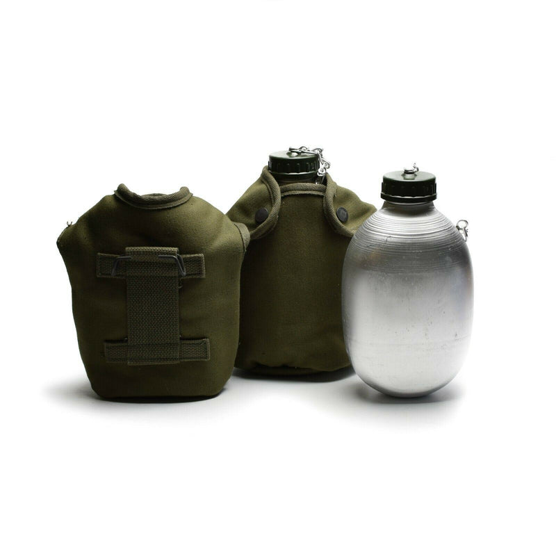 Origineel Frans leger drink fles waterfles kantine pot katoenen zakje od nieuw
