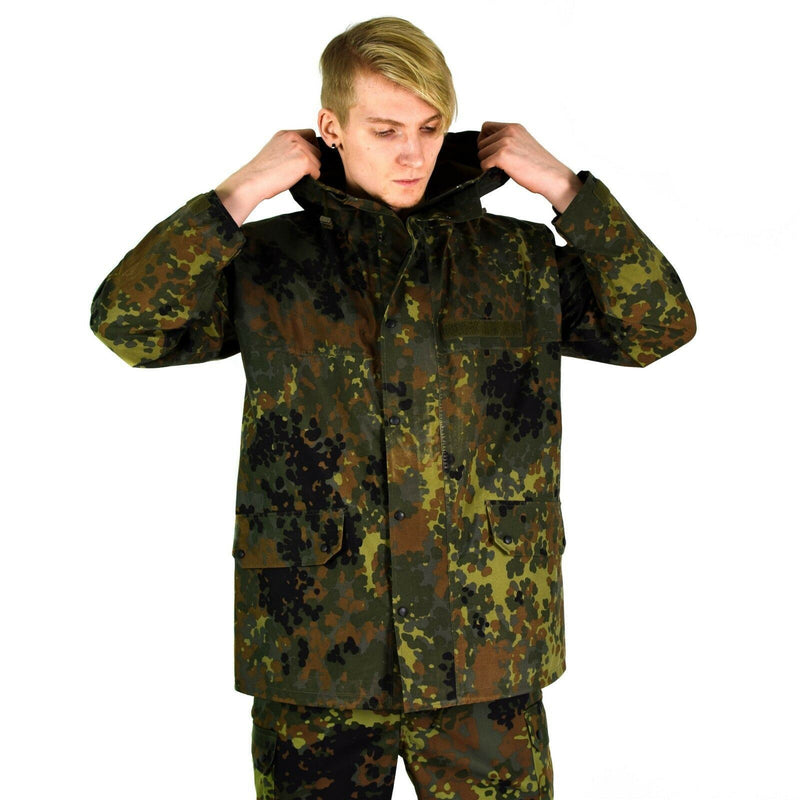 Origineel Duitse legerveldjack Goretex Flecktarn waterdichte regenparka nieuw