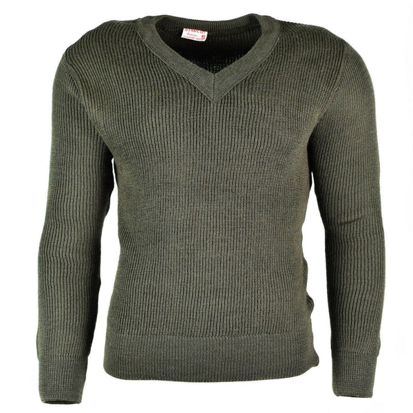 Originele Franse leger trui trui jumper chlorofibre v-hals wol
