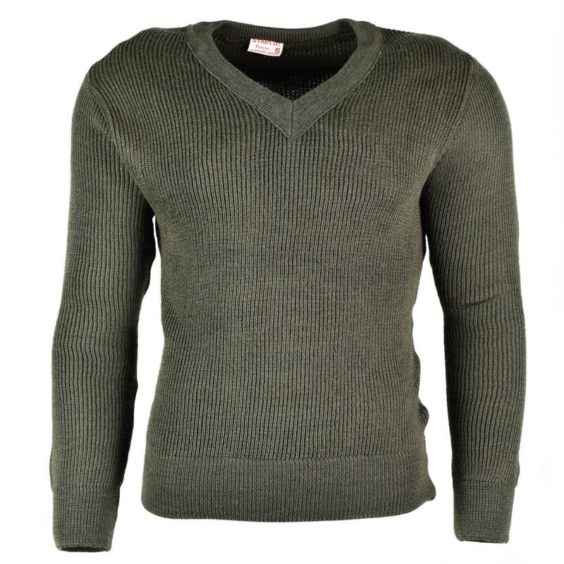 Originele Franse leger trui trui jumper chlorofibre v-hals wol