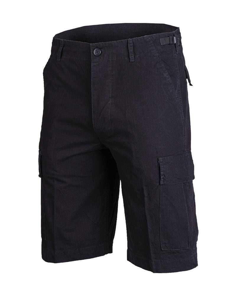 MIL-TEC merk Amerikaanse militaire stijl zwarte voorgewassen lichtgewicht Bermuda shorts