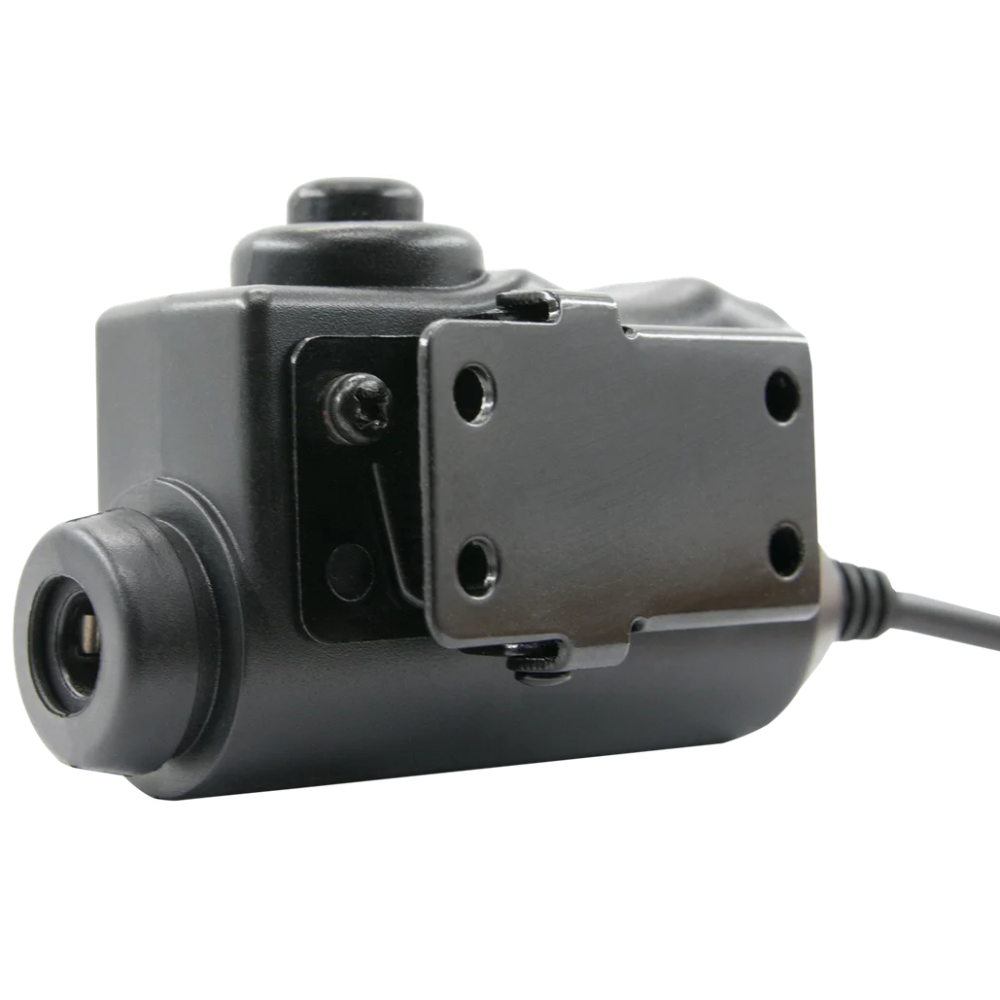 EARMOR M51 PTT-communicatieadapter Kenwood 2-pins radioconnector Zwart