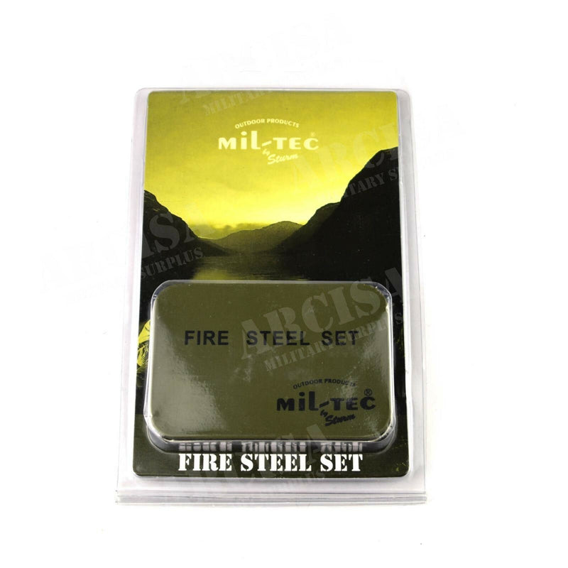 Originele MIL-TEC Fire Starter Kit Survival High Quality Fire Steel Set Boxed