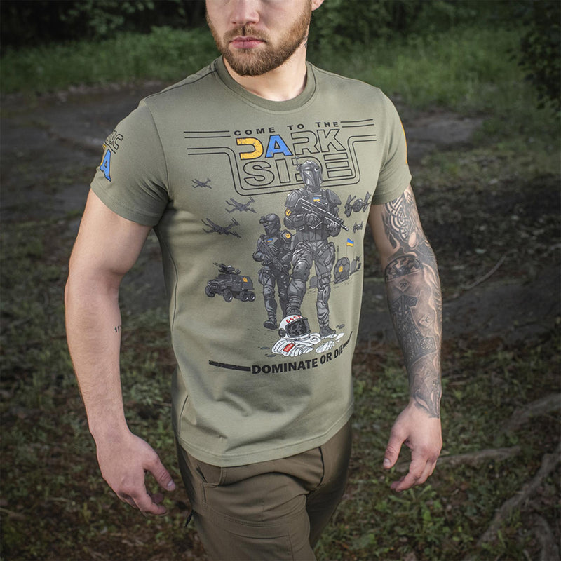 M-TAC militaire stijl klassieke t-shirt ondergoed korte mouw Oekraïense vlag olijf