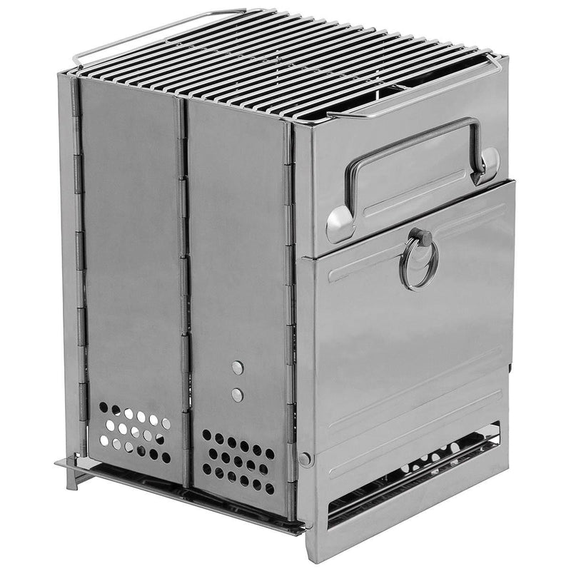 MFH raketkachel roestvrij voldbaar BBQ rooster camping grill buiten bbq kookgerei