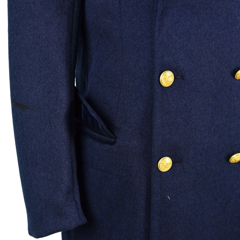 Echte Italiaanse leger wollen overjas blauwe militaire officier Air Force Long Coat