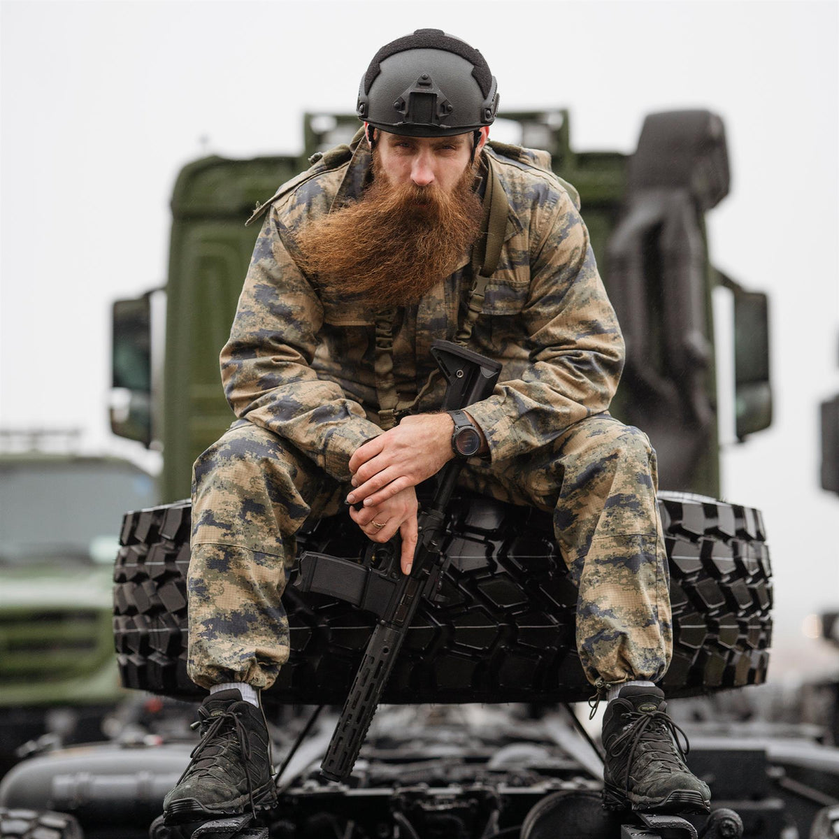 Origineel Turks militair digitaal camouflagepark met voering, duurzame ripstop tactisch