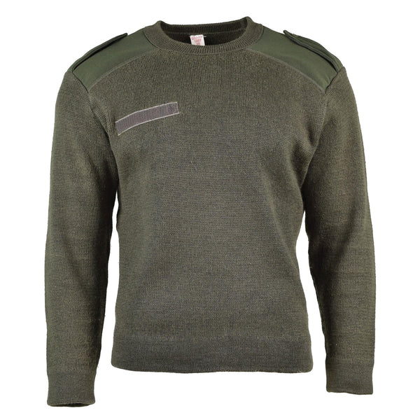 Echte Franse leger pullover olijfcommando jumper militaire trui ronde nek