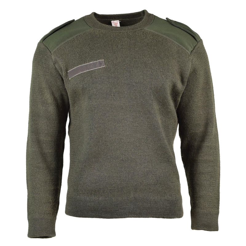 Echte Franse leger pullover olijfcommando jumper militaire trui ronde nek
