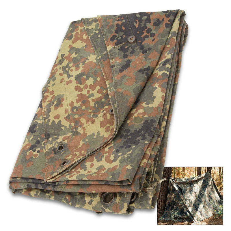 Echt Duitse legeropvang half tarpauline waterdicht canvas tent polen poncho
