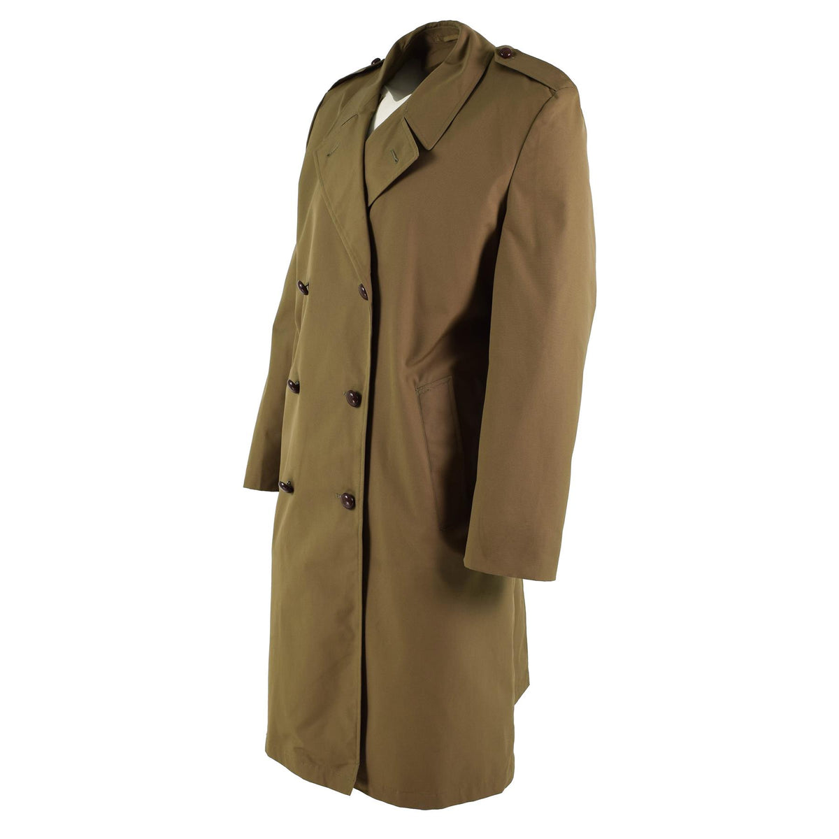 Originele formele trenchcoat van het Nederlandse leger, bruine militaire overtollige officiersjas NIEUW