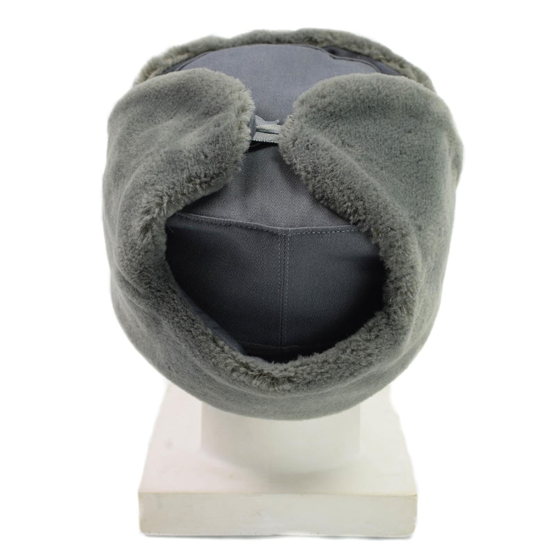 Originele Oost -Duitsland leger officier winterhoed koud weer ushanka faux fur nieuw