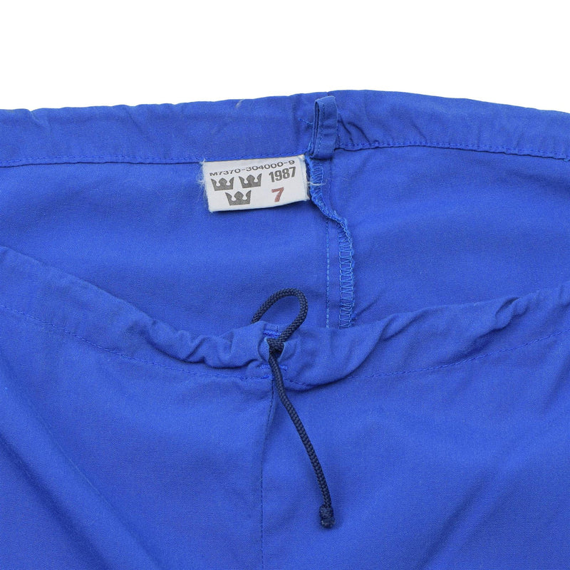 Originele Zweedse militaire treffersbroek Verstelbare taillewerk Draag blauw