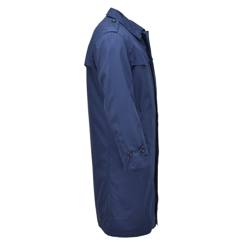 Origineel Nederlandse militaire kwestie heren regenjas gewatteerde voering trenchcoat solide blauw