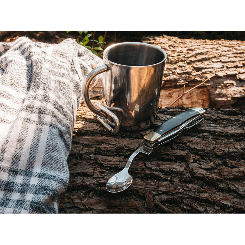 Boker bon eetlust pocket bestek set mes lepel vork 440a staal houten handgreep