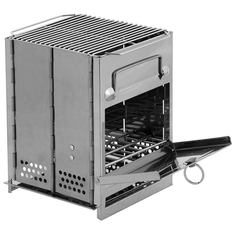 MFH raketkachel roestvrij voldbaar BBQ rooster camping grill buiten bbq kookgerei